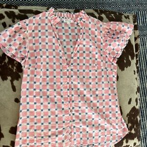 Pink Blue and White Beau & Ro top